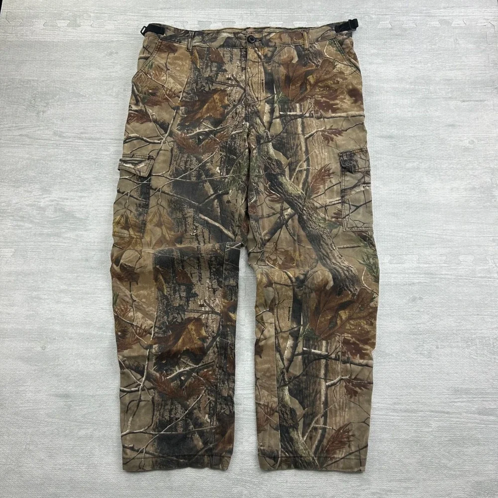 Vintage 90s Realtree Camo Cargo Pants Size Large Brown Baggy‎ Outdoor Grunge